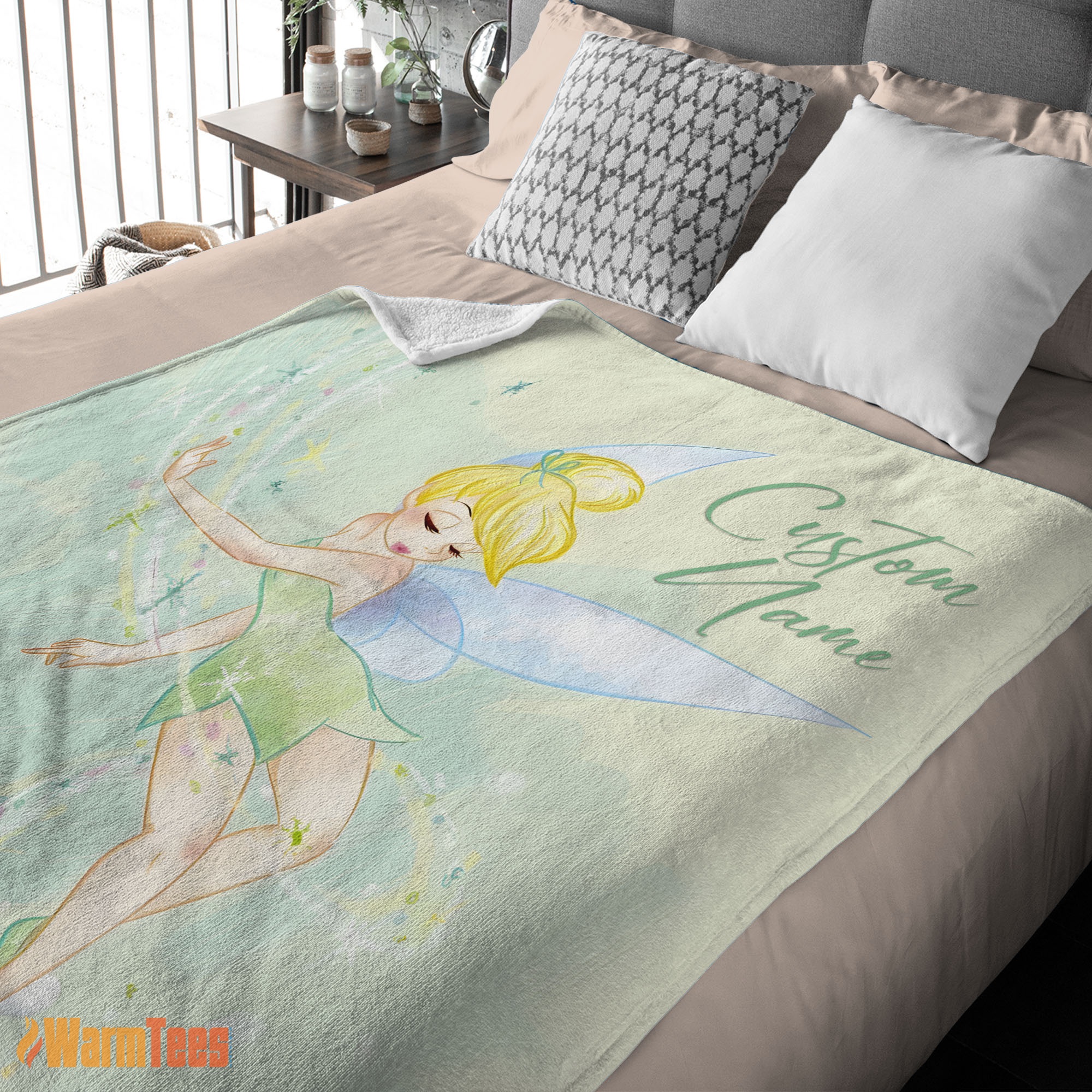 Happy Disney Peter Pan Tinker Bell Blanket Fleece Customized Blanket - Image 2