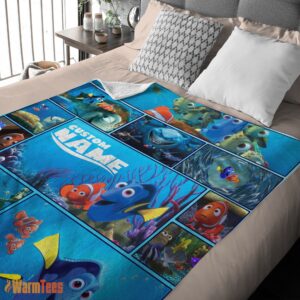 Alternative view of Happy Disney Pixar Cartoon Finding Nemo with Dory Velveteen Cute Blanket Fleece Customized Blanket
