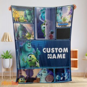 Happy Disney Pixar Mike & Sulley Monsters Inc Blanket Fleece Customized Blanket