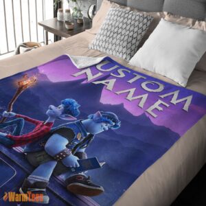 Alternative view of Happy Disney Pixar Onward Poster Blanket Fleece Customized Blanket