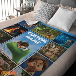 Alternative view of Happy Disney Pixar The Good Dinosaur Collage Poster Blanket Fleece Customized Blanket