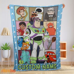 Happy Disney Pixar Toy Story Buzz Lightyear With Friends Blanket Fleece Customized Blanket