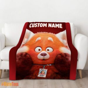 Alternative view of Happy Disney Pixar Turning Red Blanket Fleece Customized Blanket