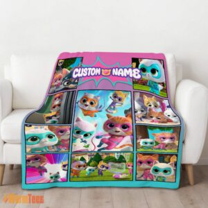 Alternative view of Happy Disney SuperKitties Paw Power Squad Collage Blanket Fleece Customized Blanket