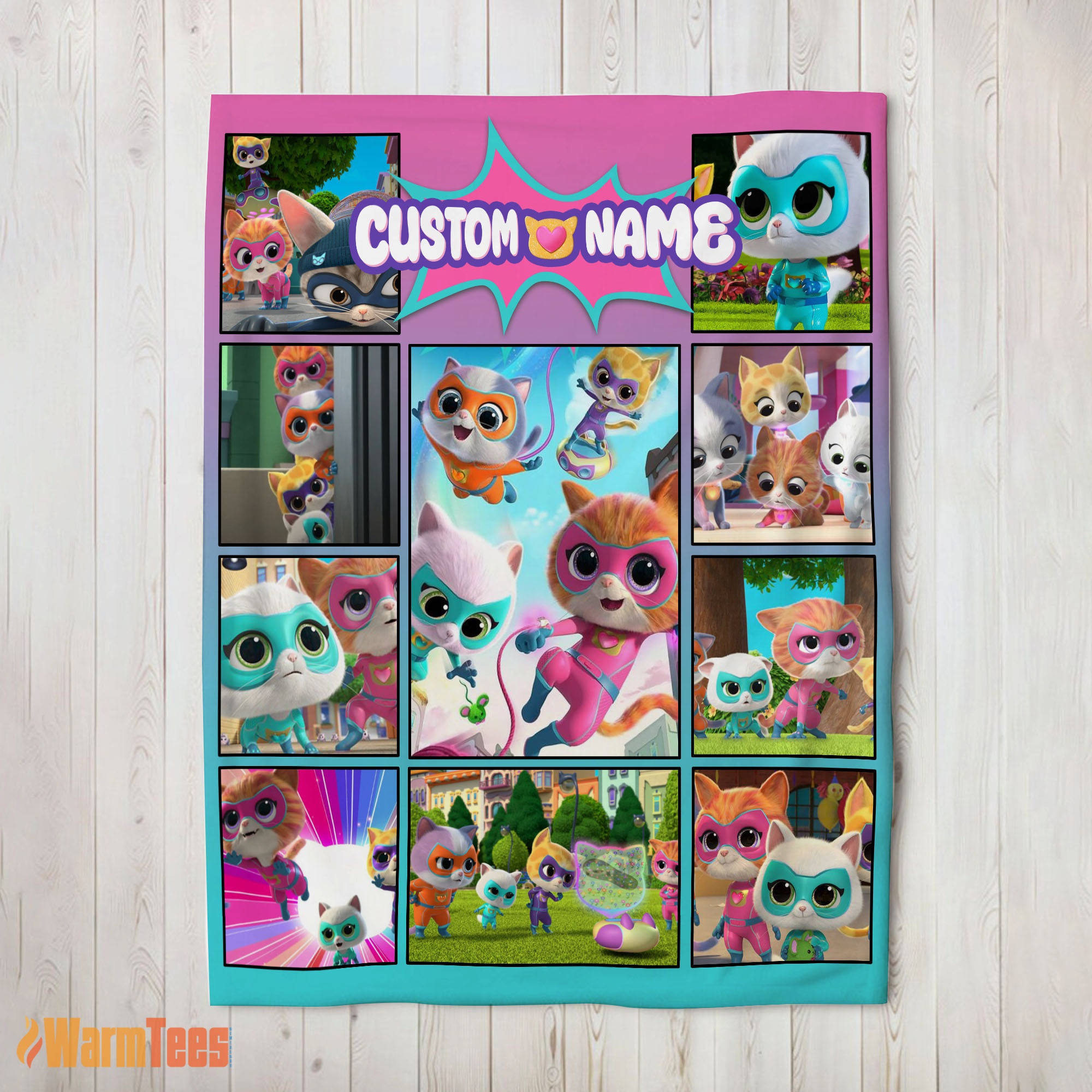 Happy Disney SuperKitties Paw Power Squad Collage Blanket Fleece Customized Blanket