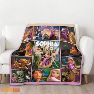 Alternative view of Happy Disney Tangled Collage Blanket Fleece Customized Blanket