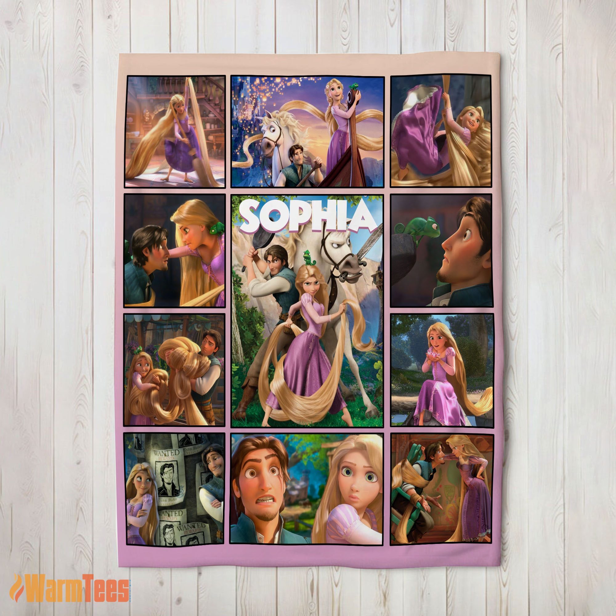 Happy Disney Tangled Collage Blanket Fleece Customized Blanket