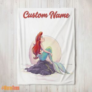 Happy Disney The Little Mermaid Delicate And Painterly Blanket Fleece Customized Blanket