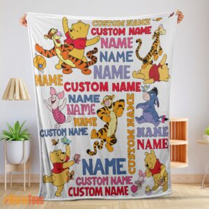 Happy Cartoon Disney Winnie-the-Pooh With Friends Blanket Fleece Customized Blanket
