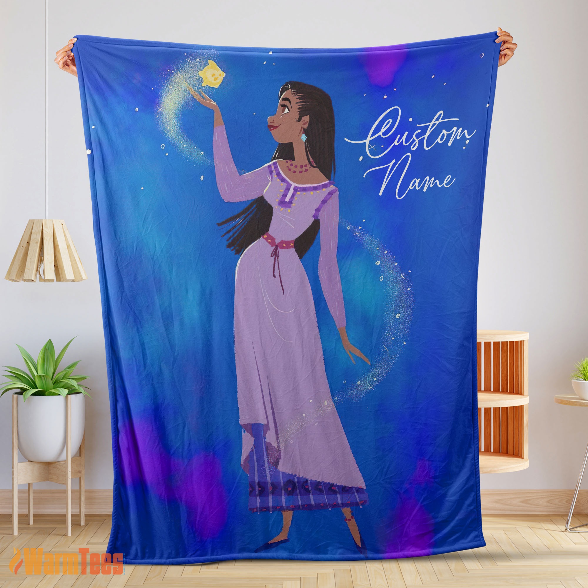 Happy Disney Wish Asha Princess Blanket Fleece Customized Blanket