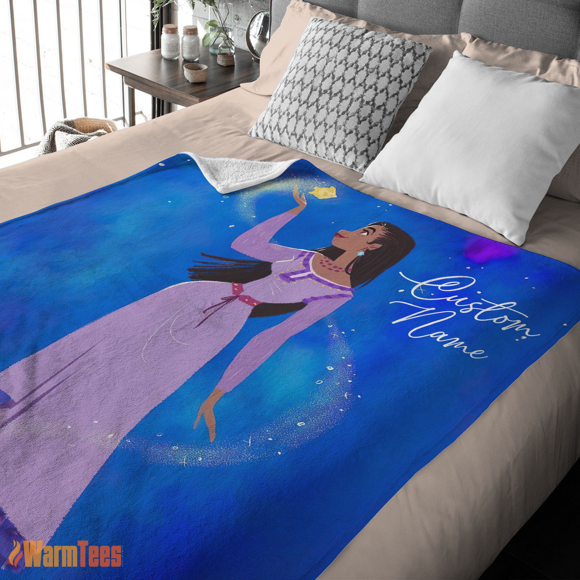 Happy Disney Wish Asha Princess Blanket Fleece Customized Blanket - Image 2