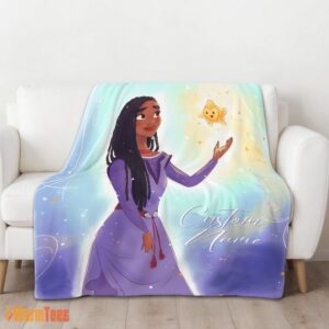 Alternative view of Happy Disney Wish Asha Princess Star Blanket Fleece Customized Blanket