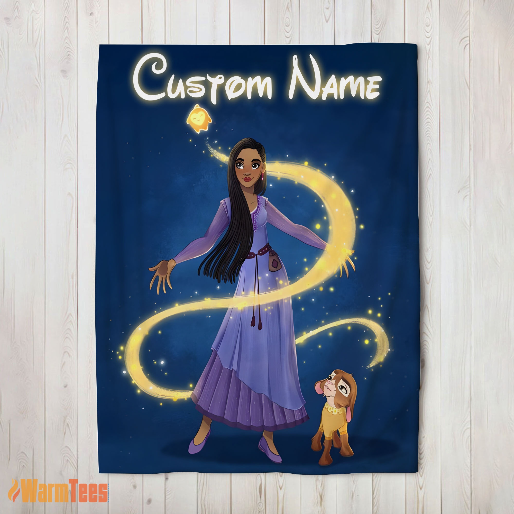 Happy Disney Wish Asha Princess Star Valentino Blanket Fleece Customized Blanket