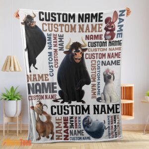 Happy Ferdinand The Bull And Friends Blanket Fleece Customized Blanket