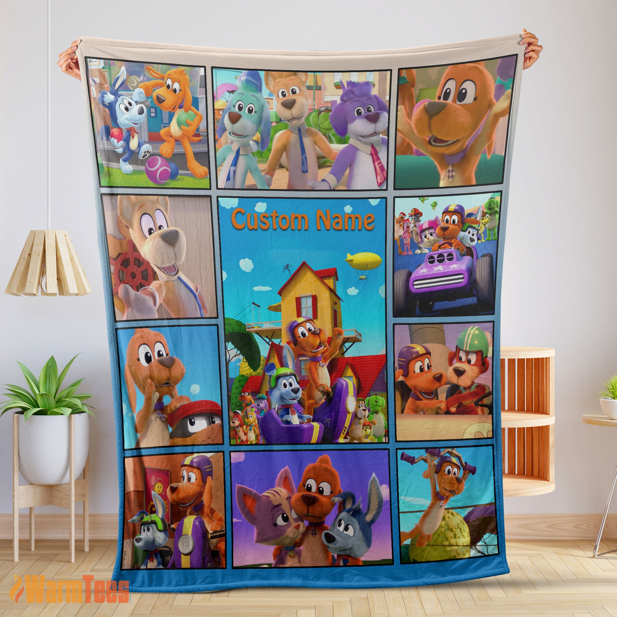 Happy Go Dog Go With Friends Blanket Fleece Customized Blanket