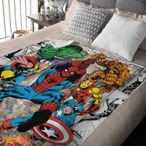 Alternative view of Happy Marvel Comics Superhero Blanket Fleece Customized Blanket