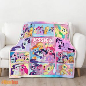 Alternative view of Happy My Little Pony Characters Friendship Is Magic Collage Blanket Fleece Customized Blanket