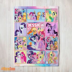 Happy My Little Pony Characters Friendship Is Magic Collage Blanket Fleece Customized Blanket