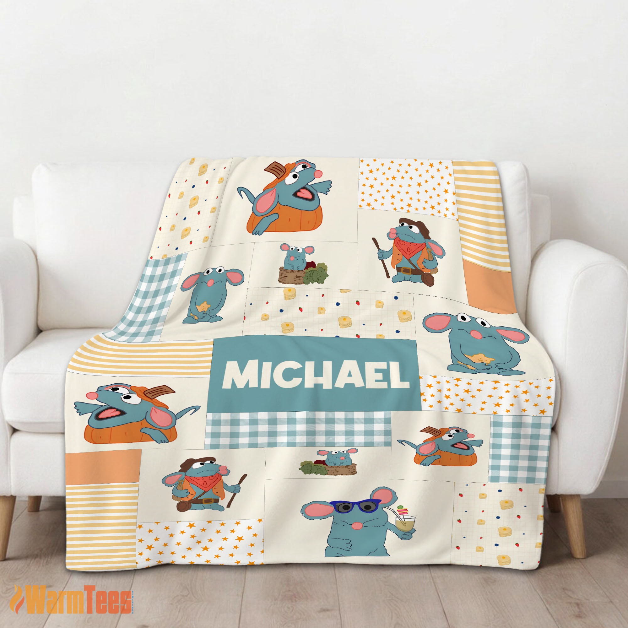Happy Nice Ratatouille Tutter Mood Patchwork Blanket Fleece Customized Blanket - Image 2