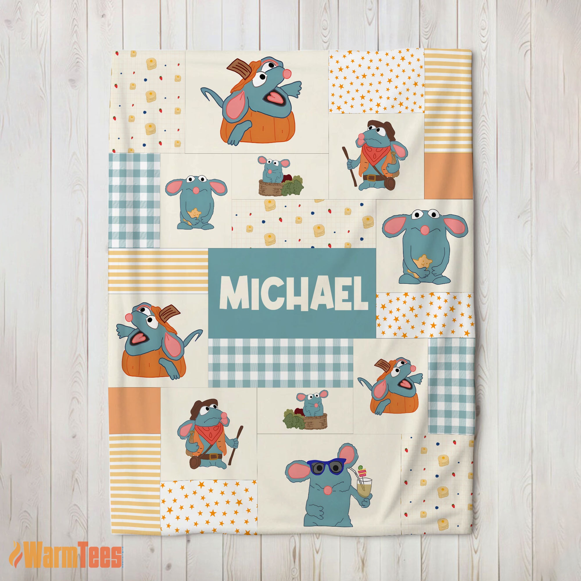 Happy Nice Ratatouille Tutter Mood Patchwork Blanket Fleece Customized Blanket