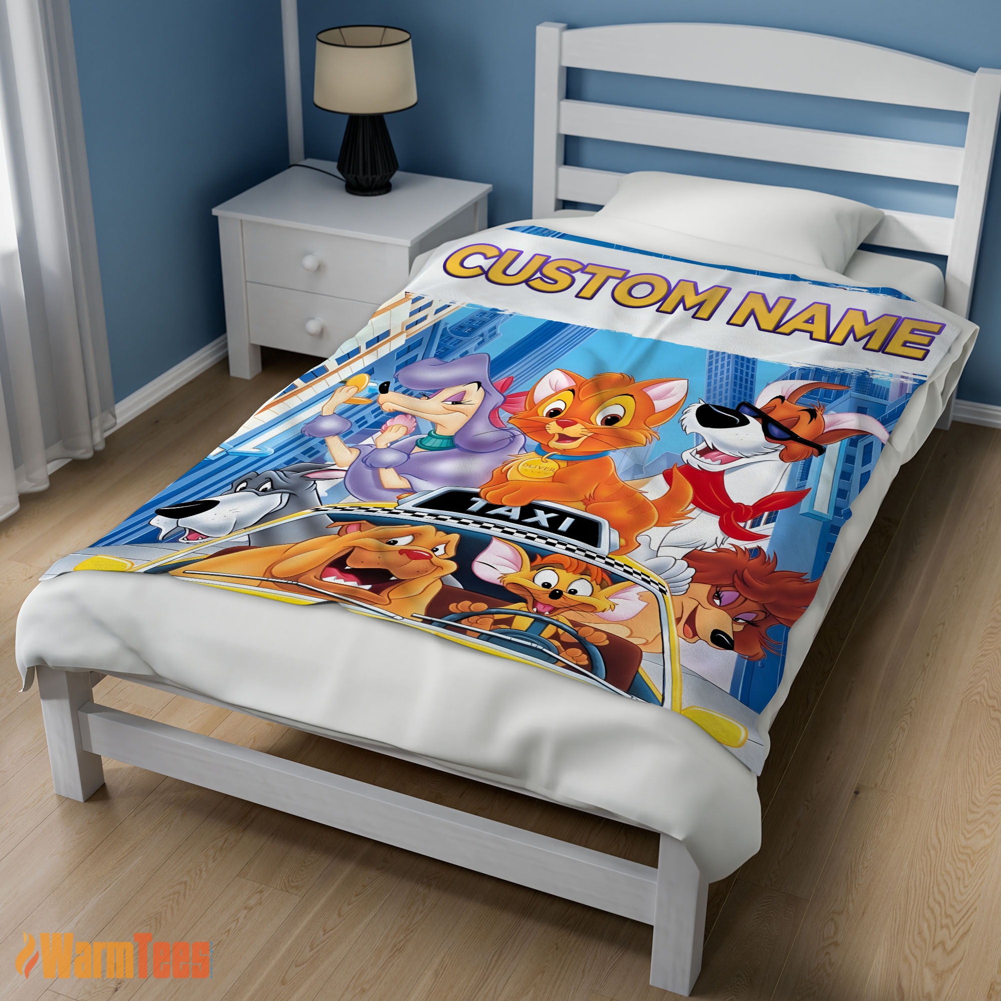 Happy Oliver & Company With Friends Drive Taxi Blanket Fleece Customized Blanket - Image 3