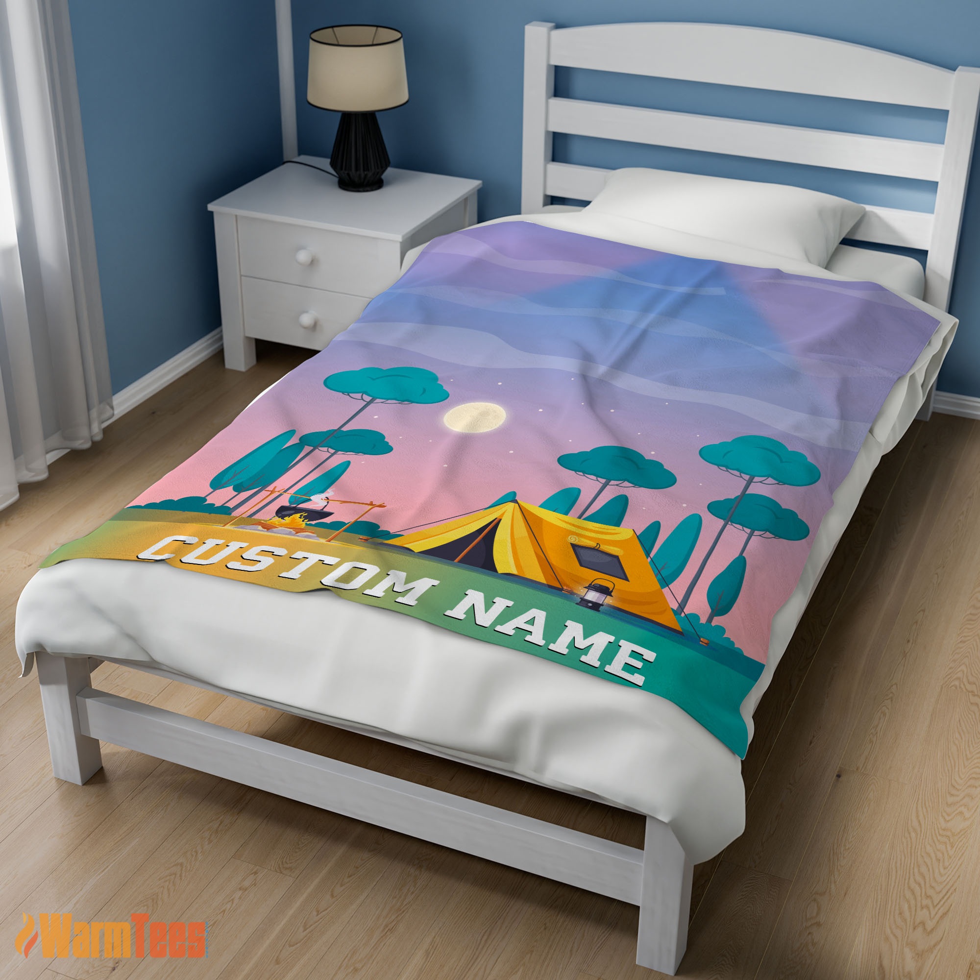 Happy Outdoor Adult Kid Colorful Camping Customized Blanket - Image 3