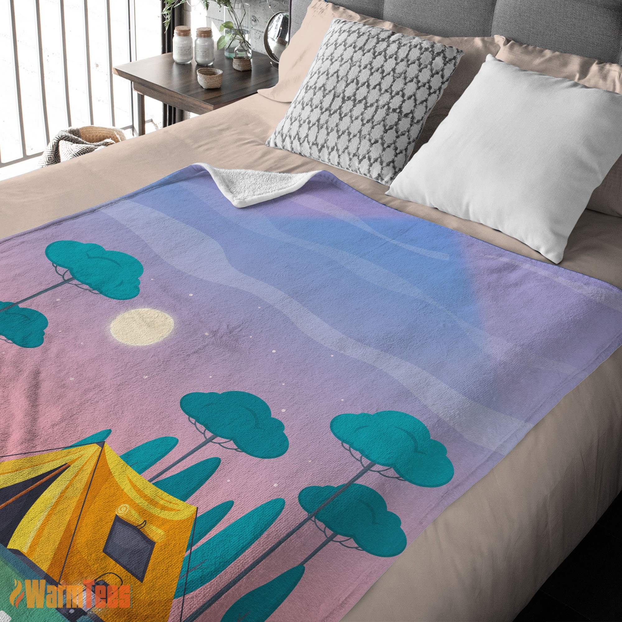 Happy Outdoor Adult Kid Colorful Camping Customized Blanket - Image 2