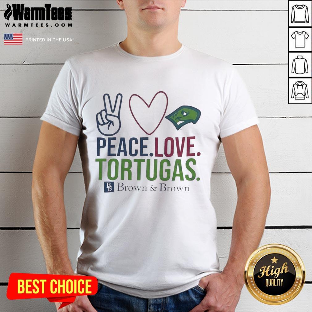 Happy Peace Love Tortugas Brown And Brown T-Shirt