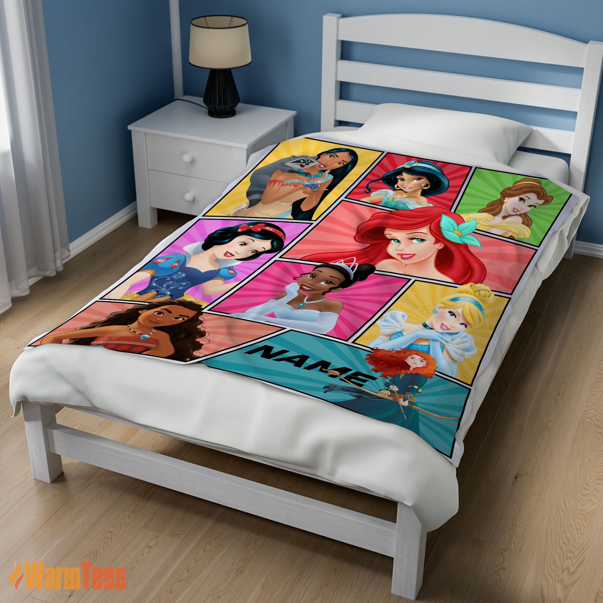 Happy Personalized Disney Princess Blanket Fleece Customized Blanket - Image 3