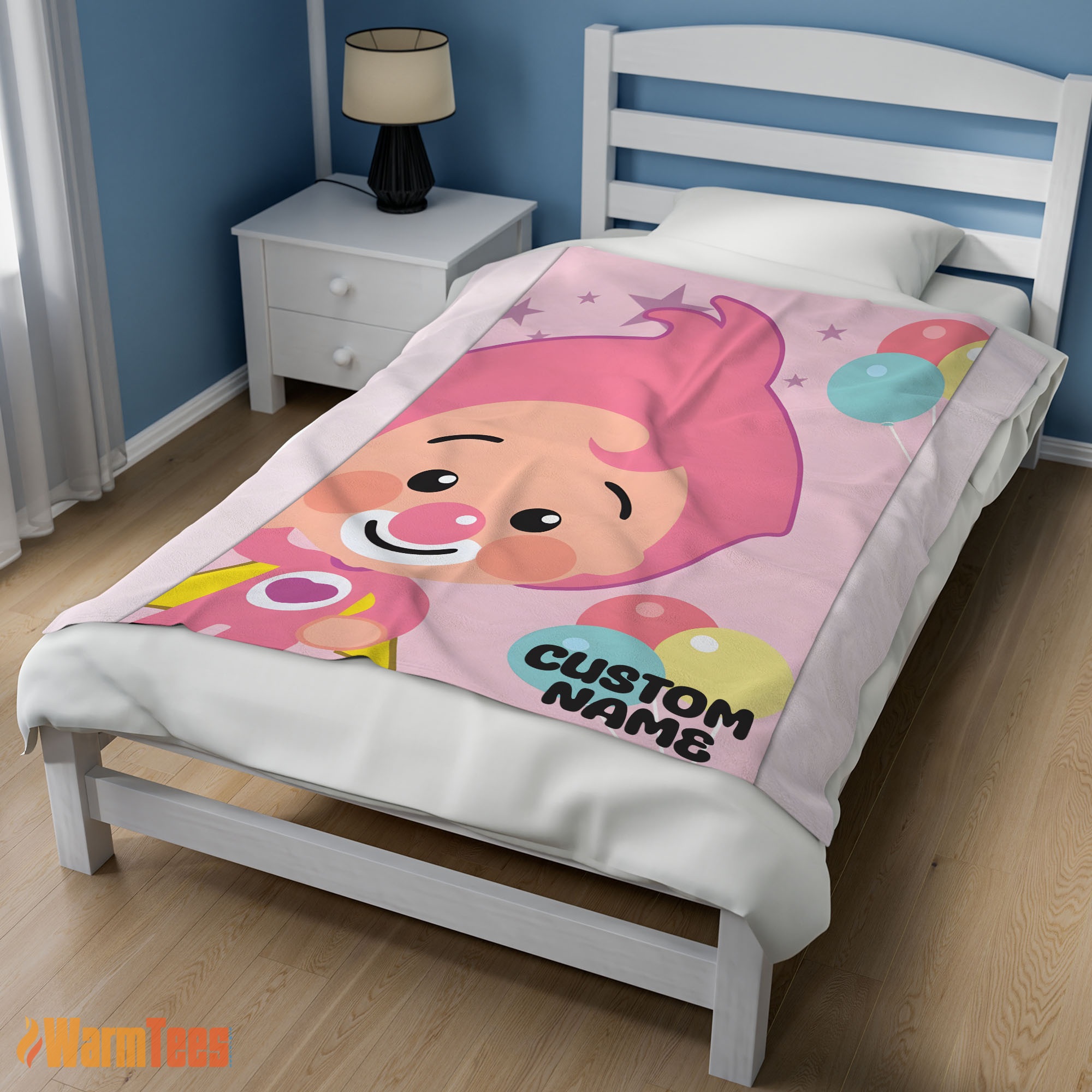 Happy Pink Plim Plim Love Blanket Fleece Customized Blanket - Image 3