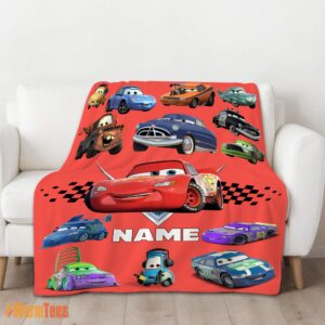 Alternative view of Happy Pixar Cartoon Cars Character Blanket Fleece Customized Blanket