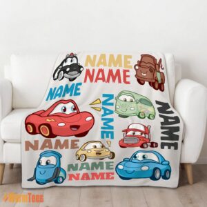 Alternative view of Happy Pixar Cartoon Cars Cute Character Blanket Fleece Customized Blanket