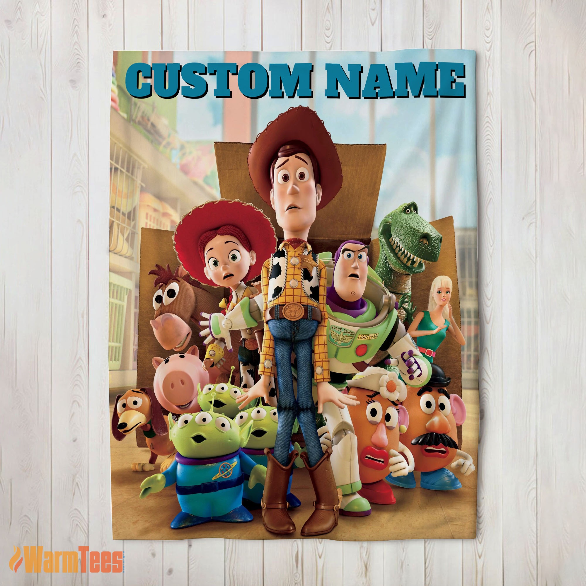 Happy Pixar Toy Story Character Woody With Friends Blanket Fleece Customized Blanket