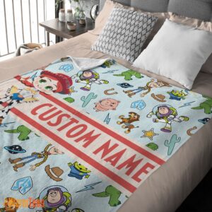 Alternative view of Happy Pixar Toy Story Cowgirl With All Friends Blanket Fleece Customized Blanket