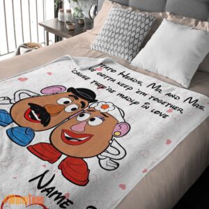 Alternative view of Happy Pixar Toy Story Mr. Potato and Ms. Potato Blanket Fleece Customized Blanket