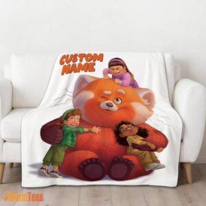 Alternative view of Happy Pixar Turning Red With Friends Blanket Fleece Customized Blanket