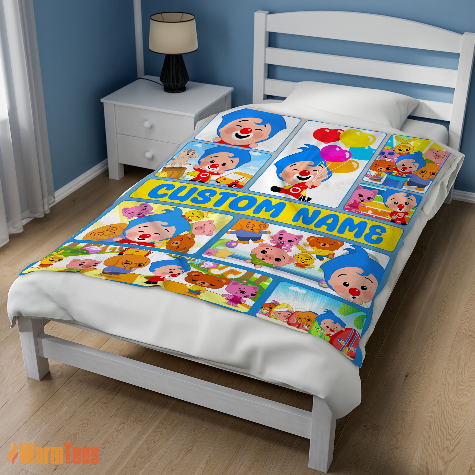 Happy Plim Plim & Friends Collage Blanket Fleece Customized Blanket - Image 3