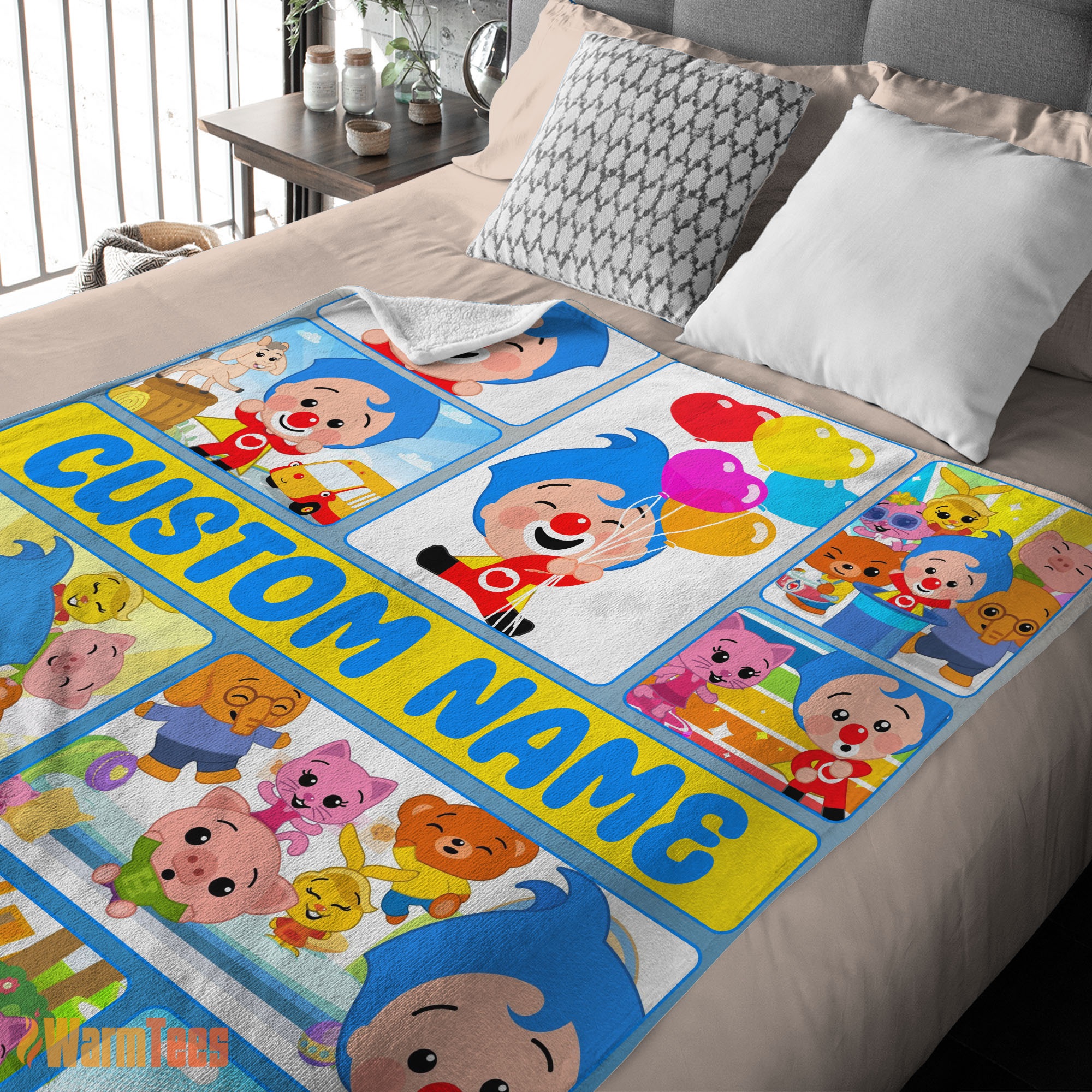 Happy Plim Plim & Friends Collage Blanket Fleece Customized Blanket - Image 2