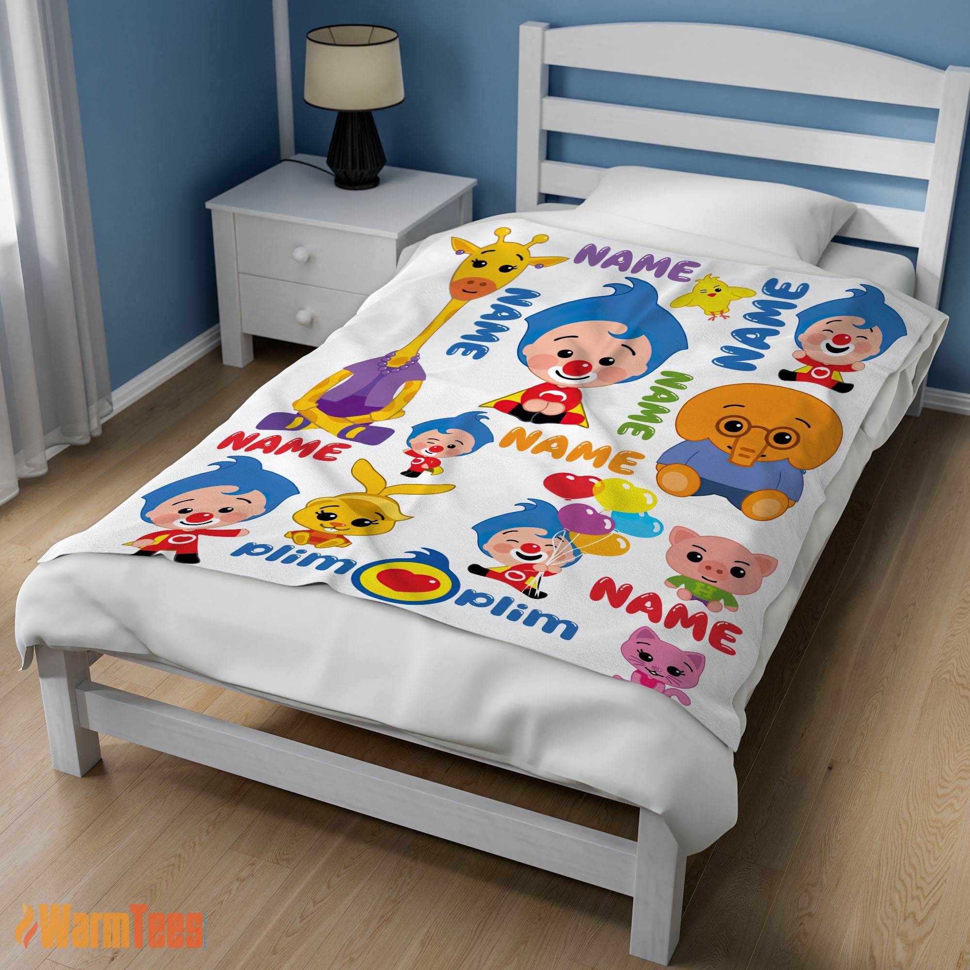 Happy Plim Plim & Friends Collage Cute Blanket Fleece Customized Blanket - Image 3
