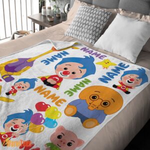Alternative view of Happy Plim Plim & Friends Collage Cute Blanket Fleece Customized Blanket