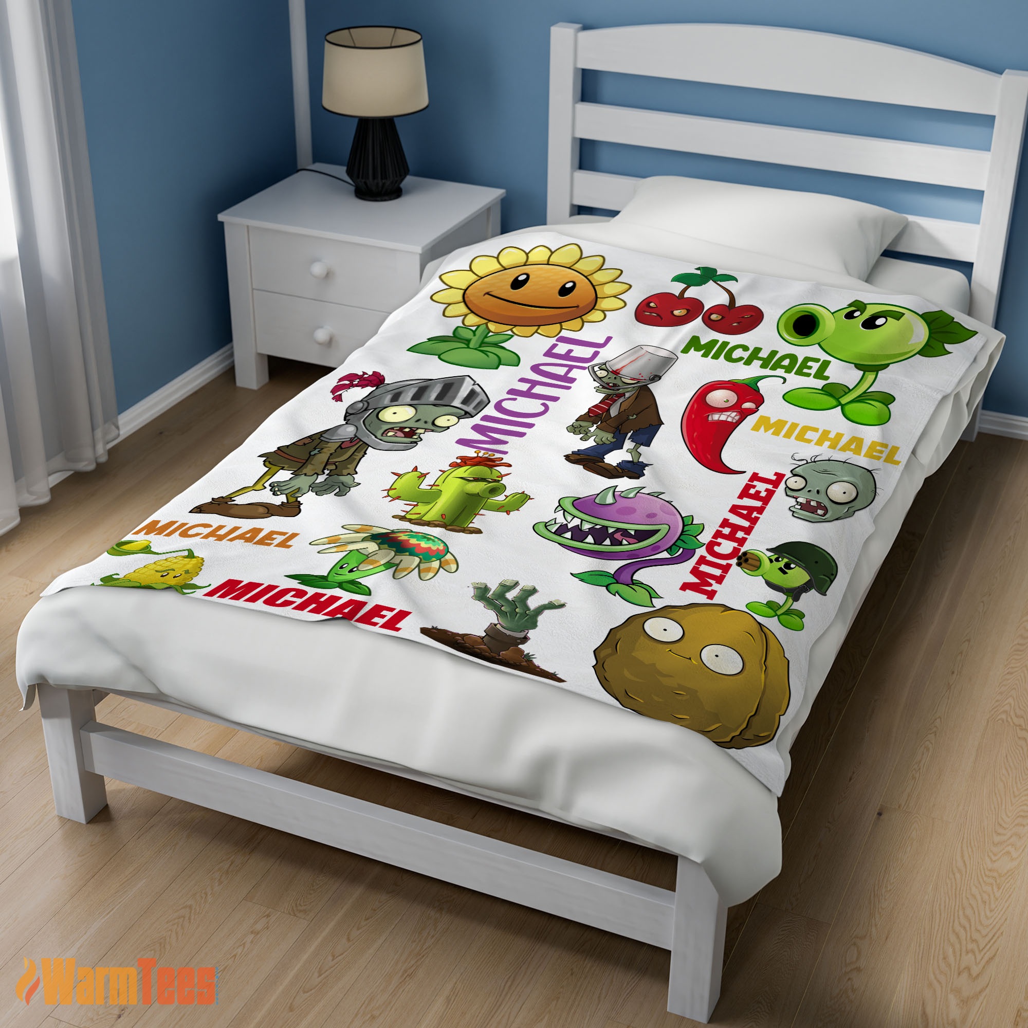 Happy Pretty Plants Vs Zombies Characters Blanket Fleece Customized Blanket - Image 3