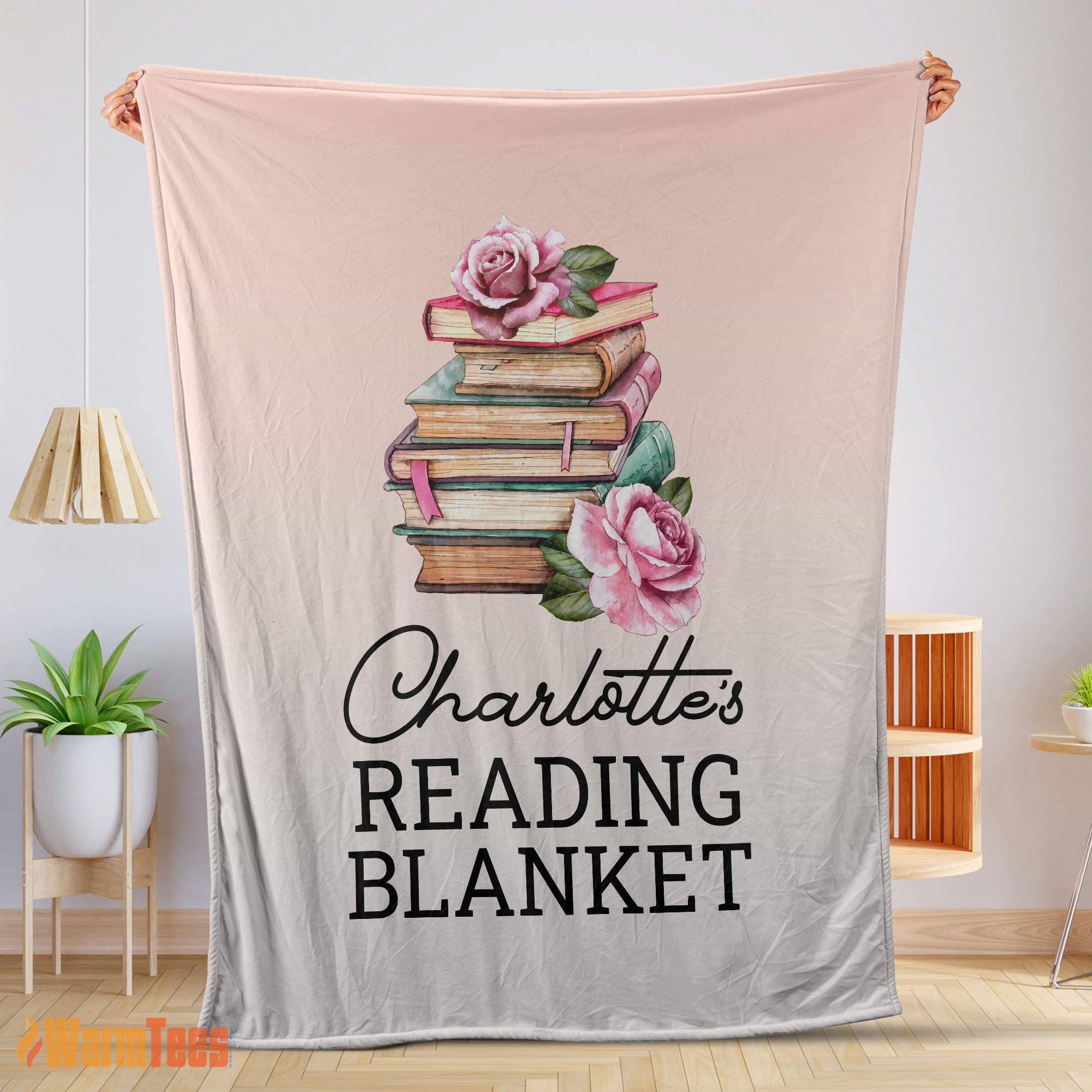 Happy Pretty Vintage Book Reading Blanket Fleece Customized Blanket