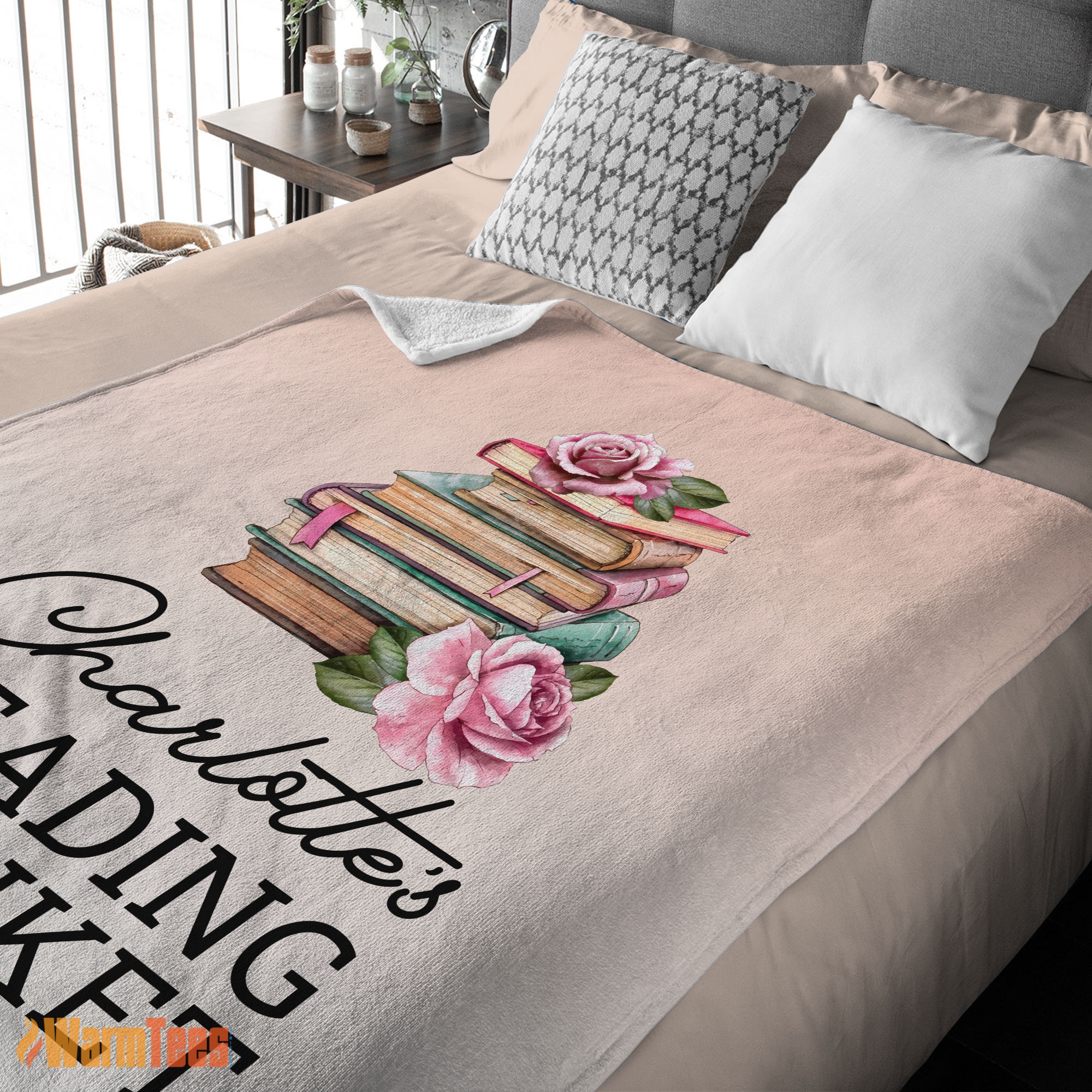 Happy Pretty Vintage Book Reading Blanket Fleece Customized Blanket - Image 2