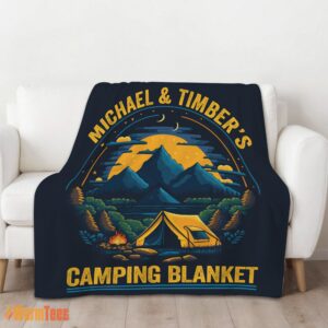 Alternative view of Happy Pretty Vintage Camping Blanket Fleece Customized Blanket