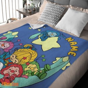 Alternative view of Happy Rainbow Brite Sleeping on the Star Blanket Fleece Customized Blanket