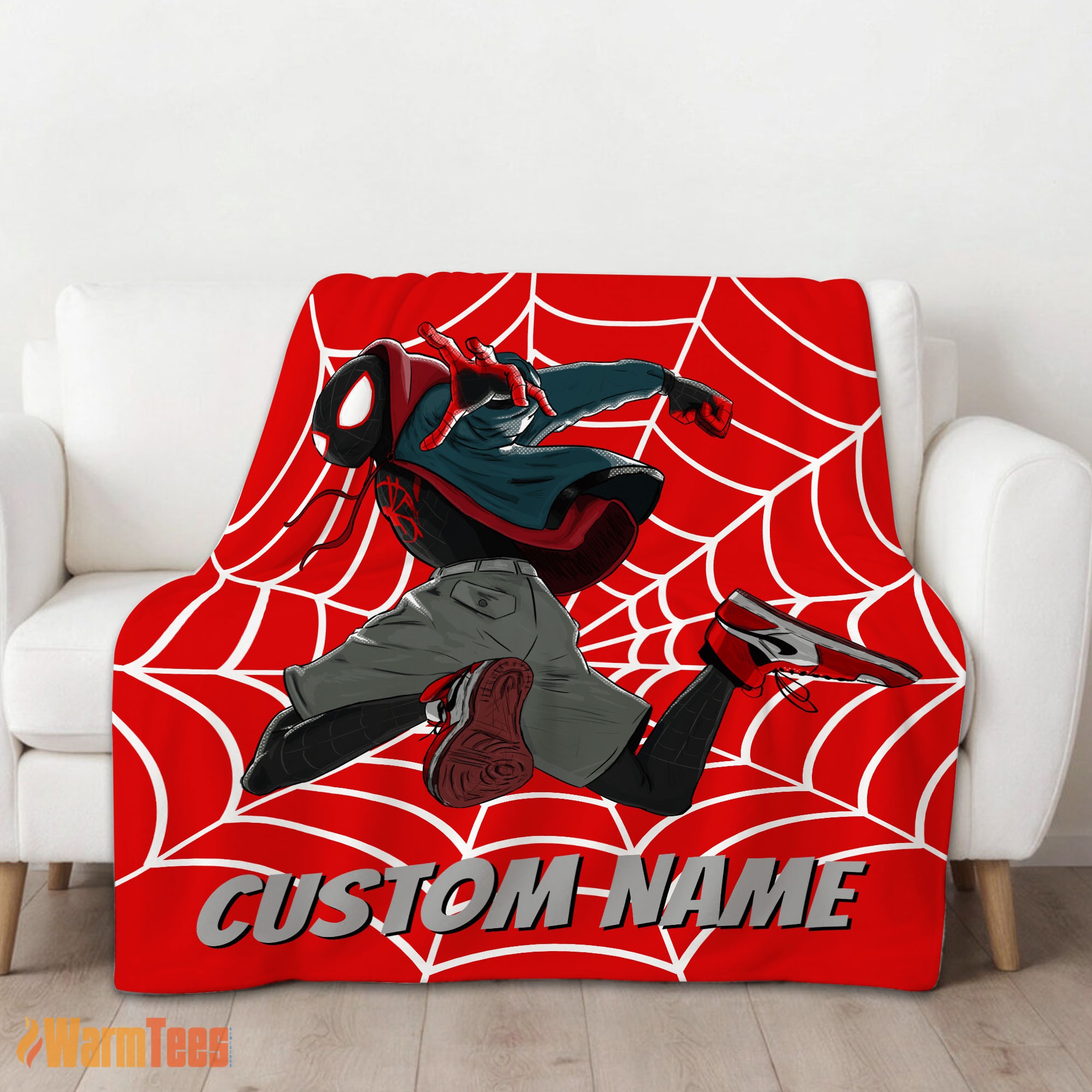 Happy Spider-Man Into the Spider-Verse Miles Morales Blanket Fleece Customized Blanket - Image 2