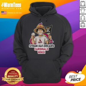Alternative view of Happy St. Louis Cardinals Monkey D. Luffy Straw Hat Dreams Wins T-Shirt