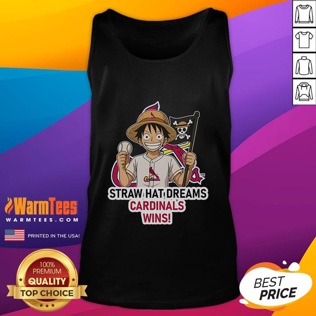 Happy St. Louis Cardinals Monkey D. Luffy Straw Hat Dreams Wins T-Shirt - Image 4