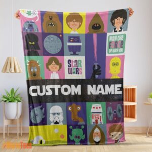 Happy Star Wars Characters Cartoon Cute Customized Blanket