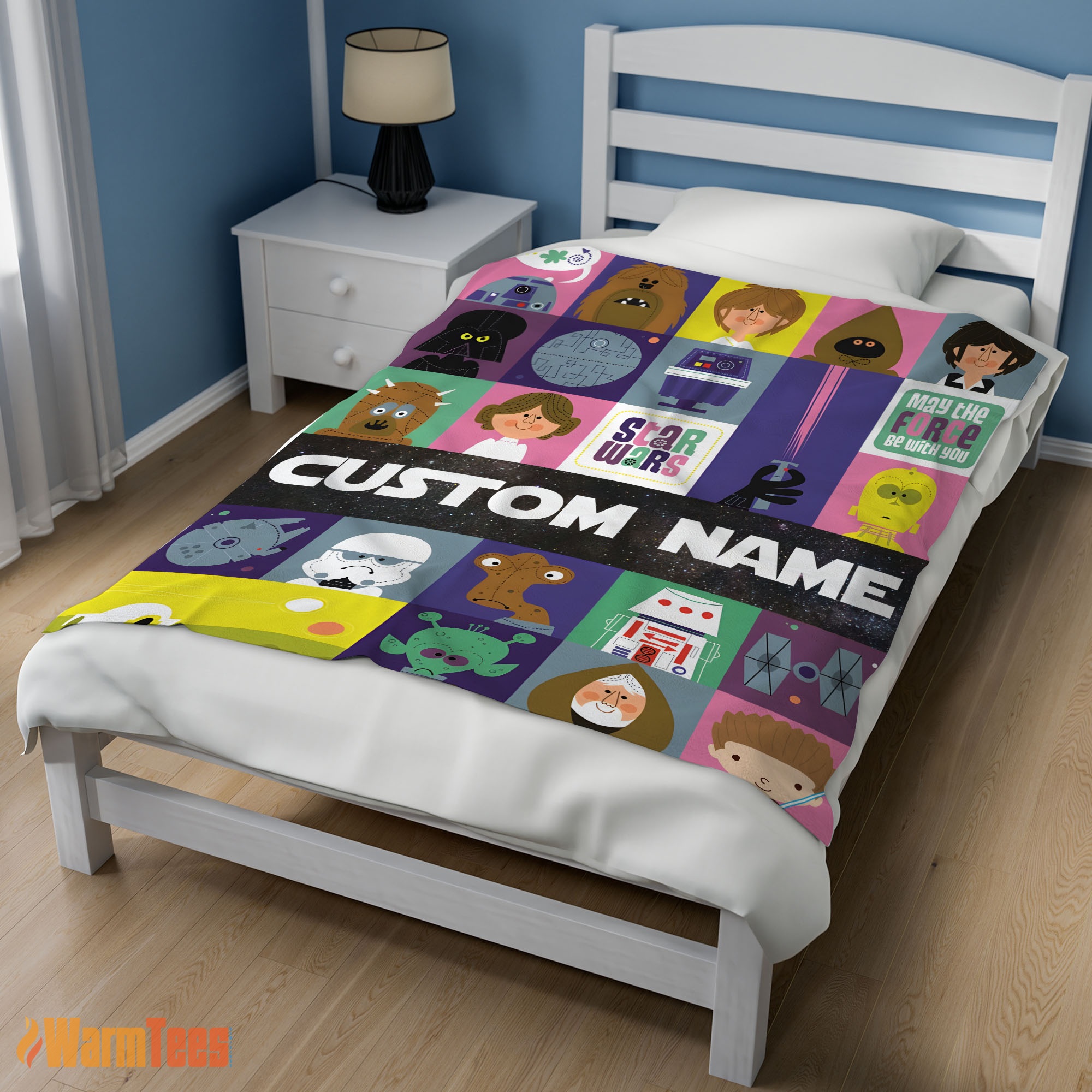 Happy Star Wars Characters Cartoon Cute Customized Blanket - Image 3